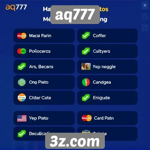 Métodos de pagamento aceitos no site aq777